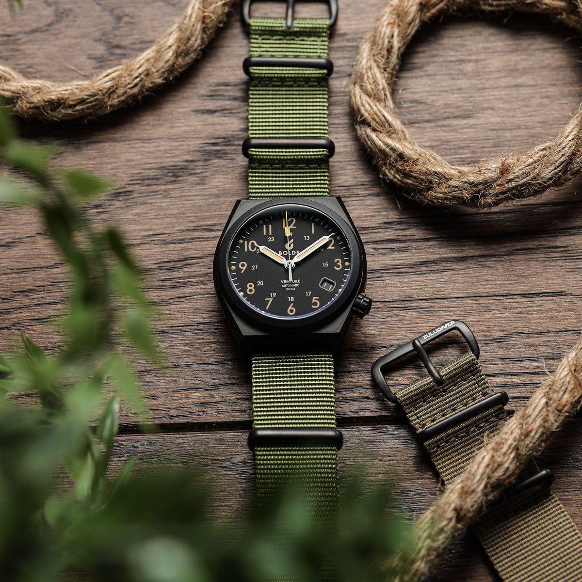 ZULUDIVER 1973 British Military Watch Strap: CADET - Army Green - Satin