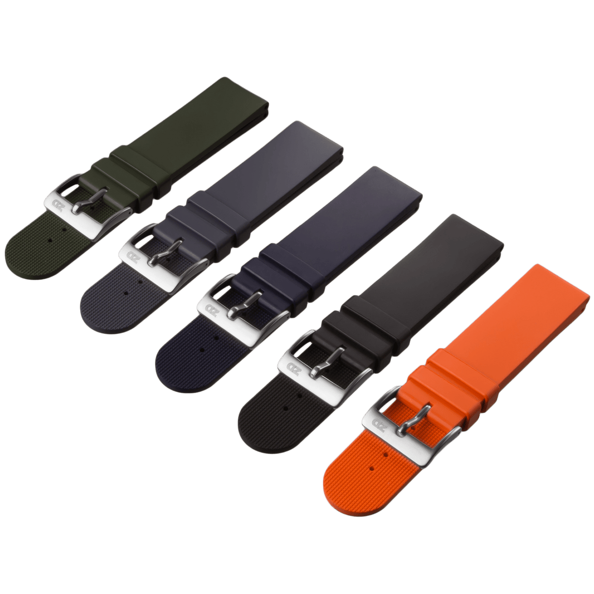 ZULUDIVER 270 Italian Rubber Watch Strap - Orange