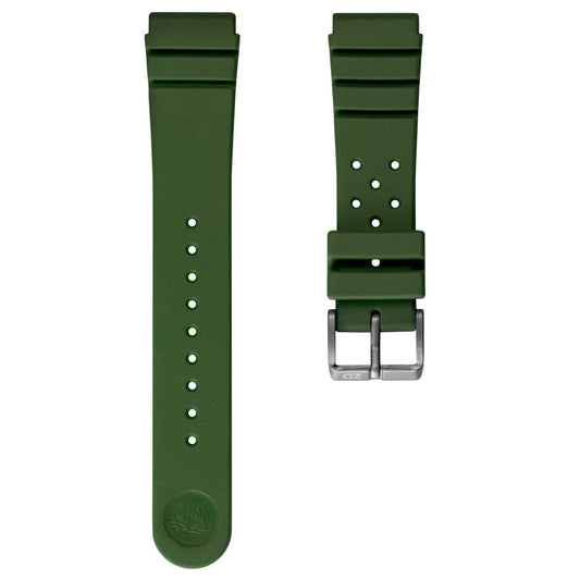 ZULUDIVER 284 Italian Rubber Diver's Watch Strap - Army Green