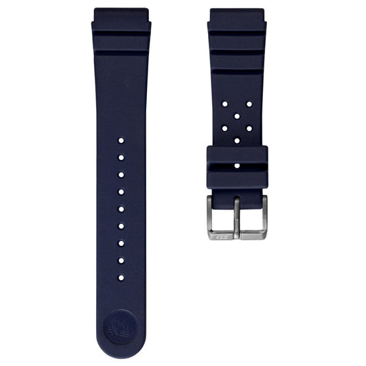 ZULUDIVER 284 Italian Rubber Diver's Watch Strap - Blue