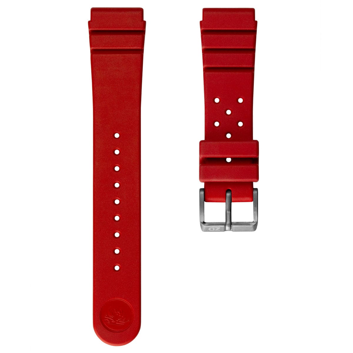 ZULUDIVER 284 Italian Rubber Diver's Watch Strap - Red