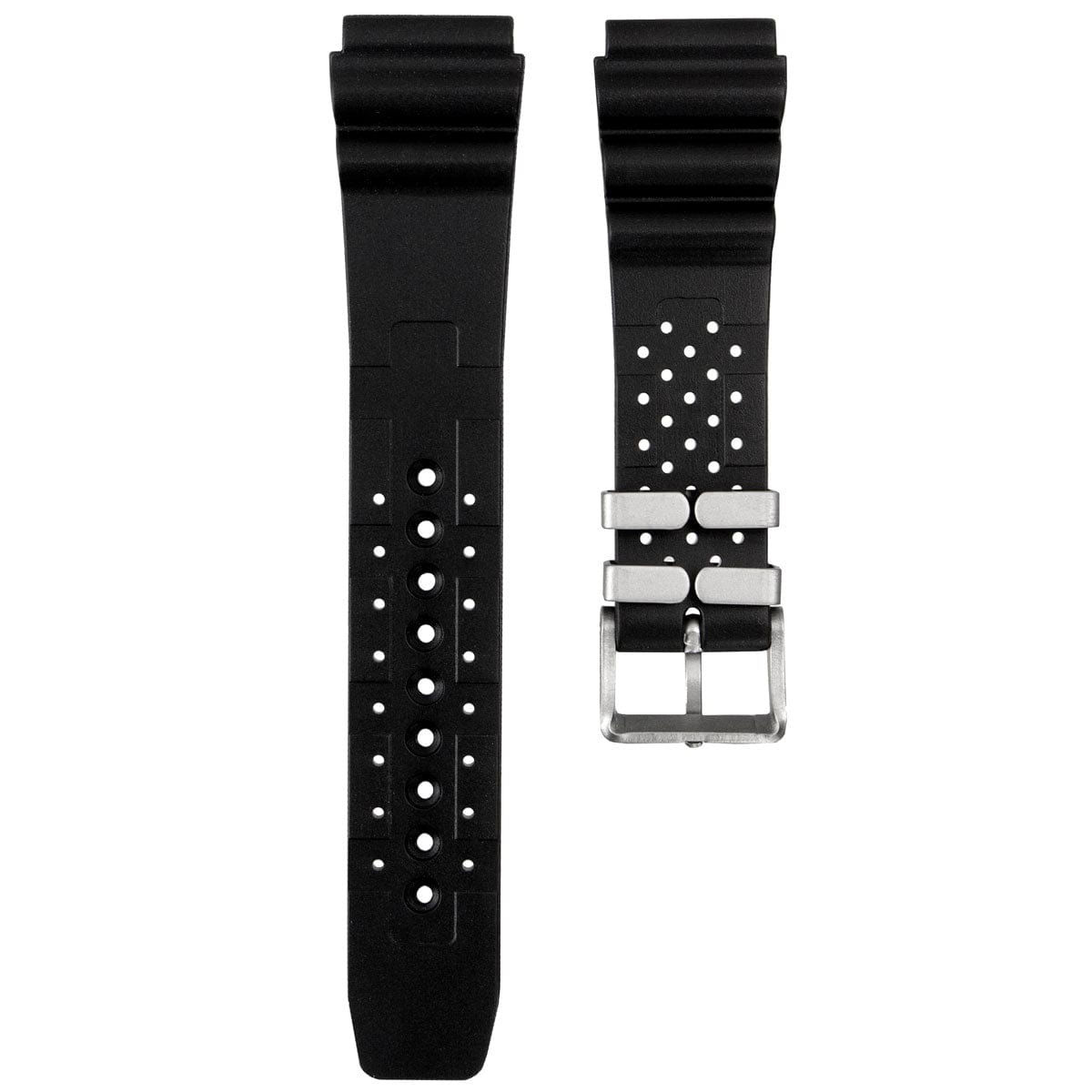 ZULUDIVER 286 Italian Rubber Waterproof Watch Strap - Black