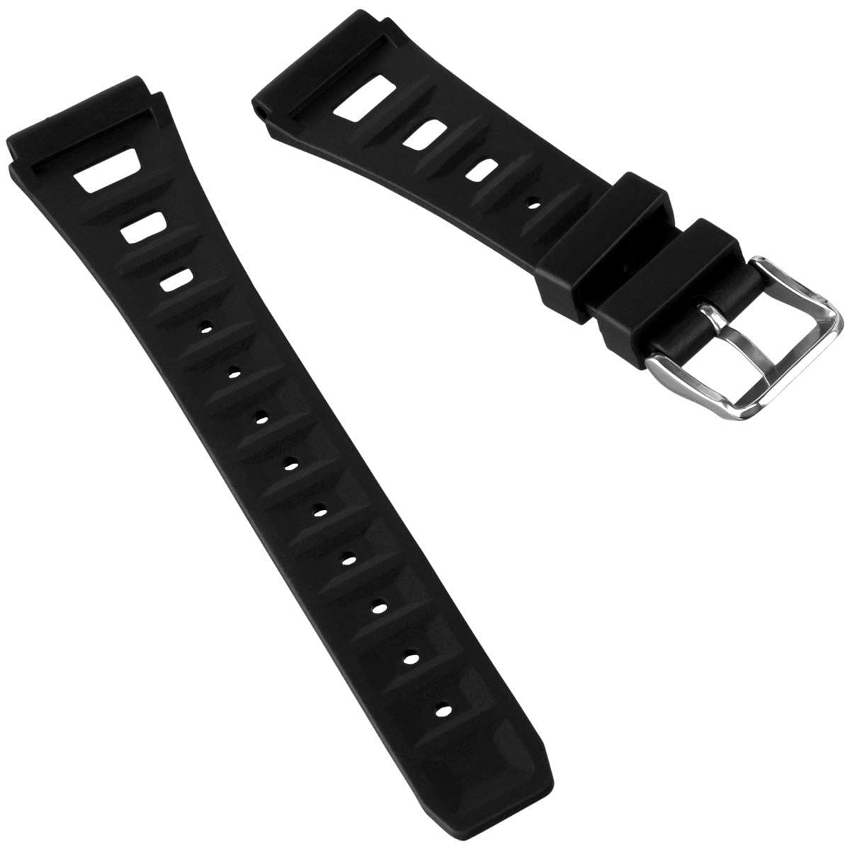 ZULUDIVER 295 Vintage Style Italian Rubber Watch Strap - Black