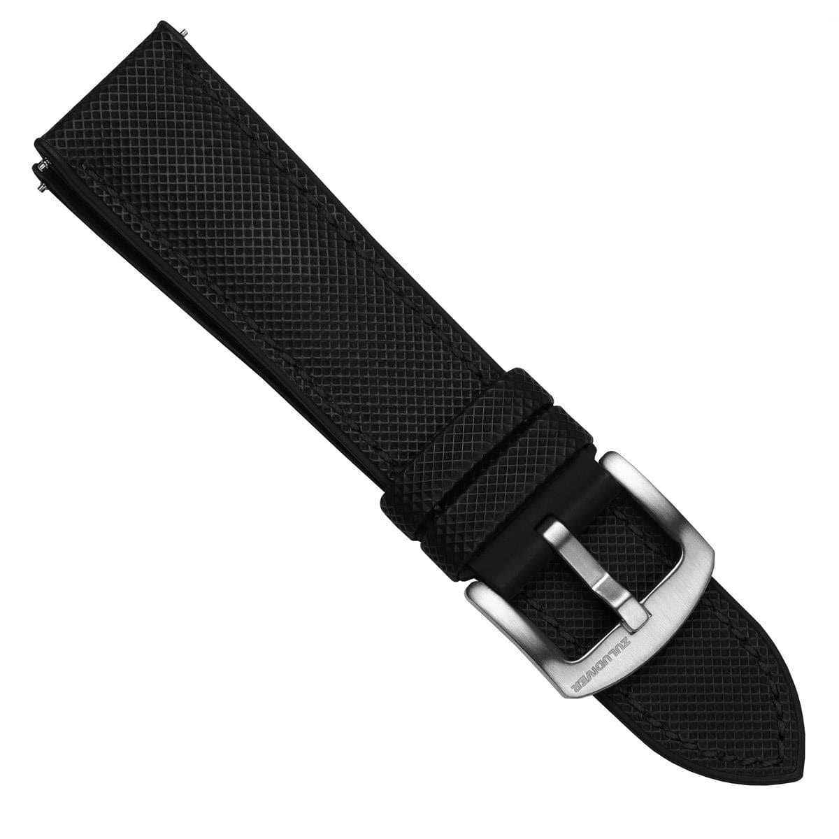 ZULUDIVER Anvil FKM Rubber Watch Strap - Black