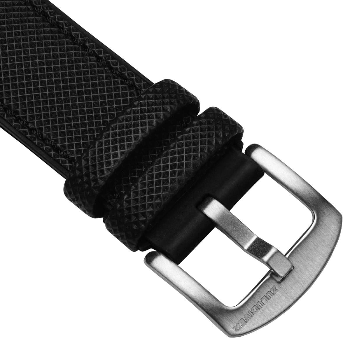 ZULUDIVER Anvil FKM Rubber Watch Strap - Black