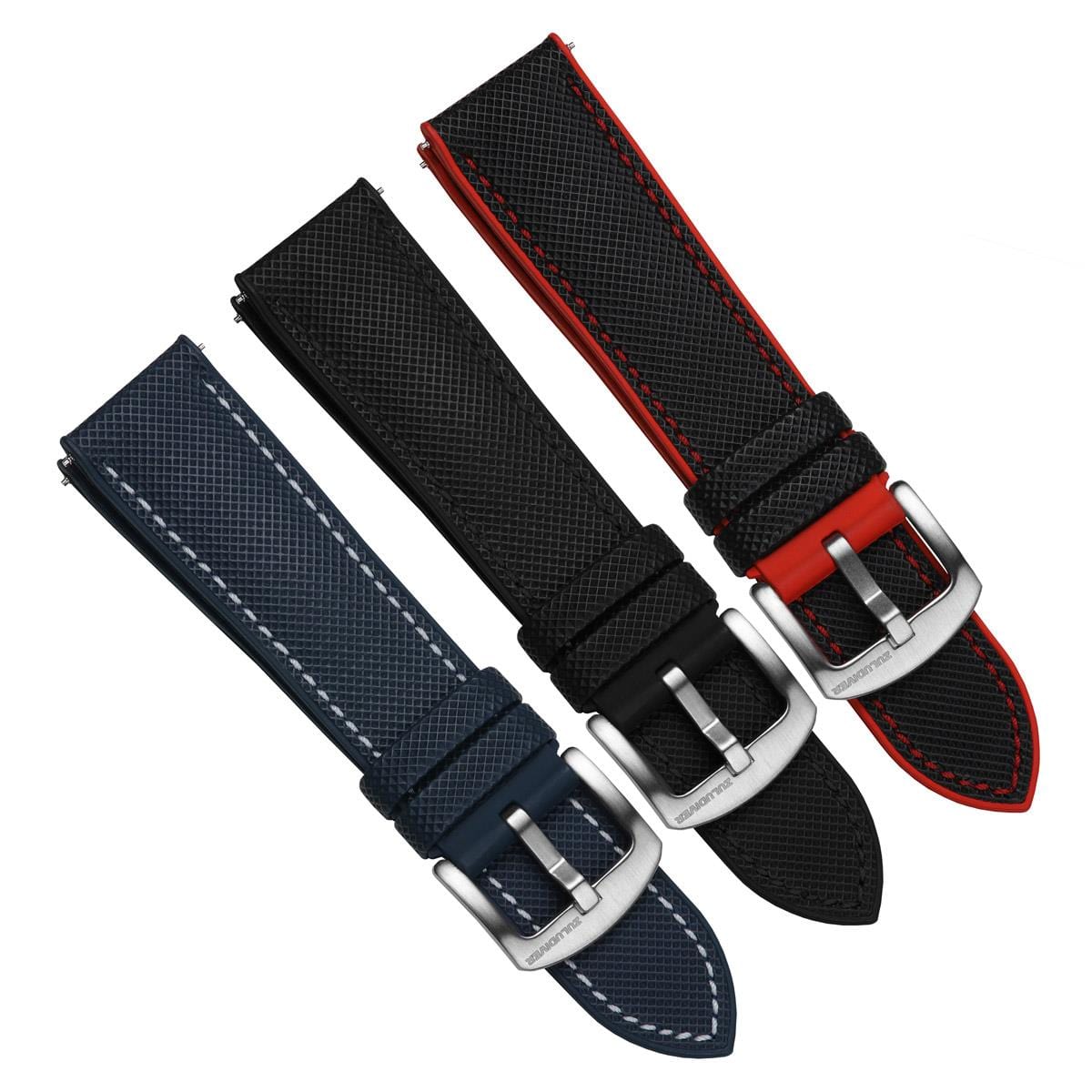 ZULUDIVER Anvil FKM Rubber Watch Strap - Black