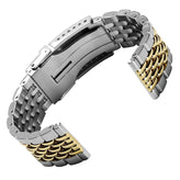 ZULUDIVER Beads of Rice Premium Watch Strap - Silver / Gold
