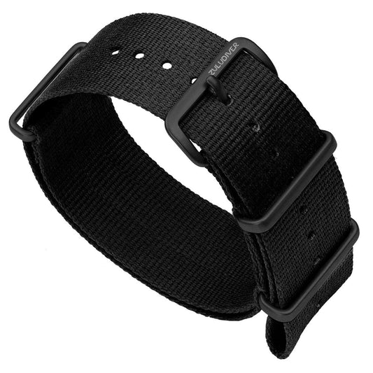 ZULUDIVER 1973 British Military Watch Strap: CADET - Combat Black - PVD IP Black