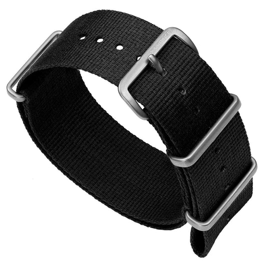 ZULUDIVER 1973 British Military Watch Strap: CADET - Combat Black - Satin