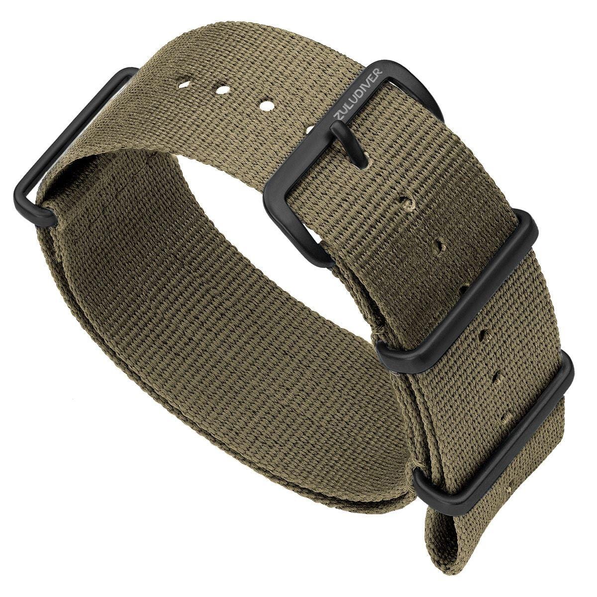 ZULUDIVER 1973 British Military Watch Strap: CADET - Desert Sand - PVD IP Black