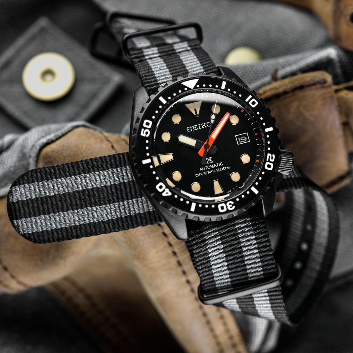 ZULUDIVER 1973 British Military Watch Strap: CADET Bond - Classic - PVD IP Black