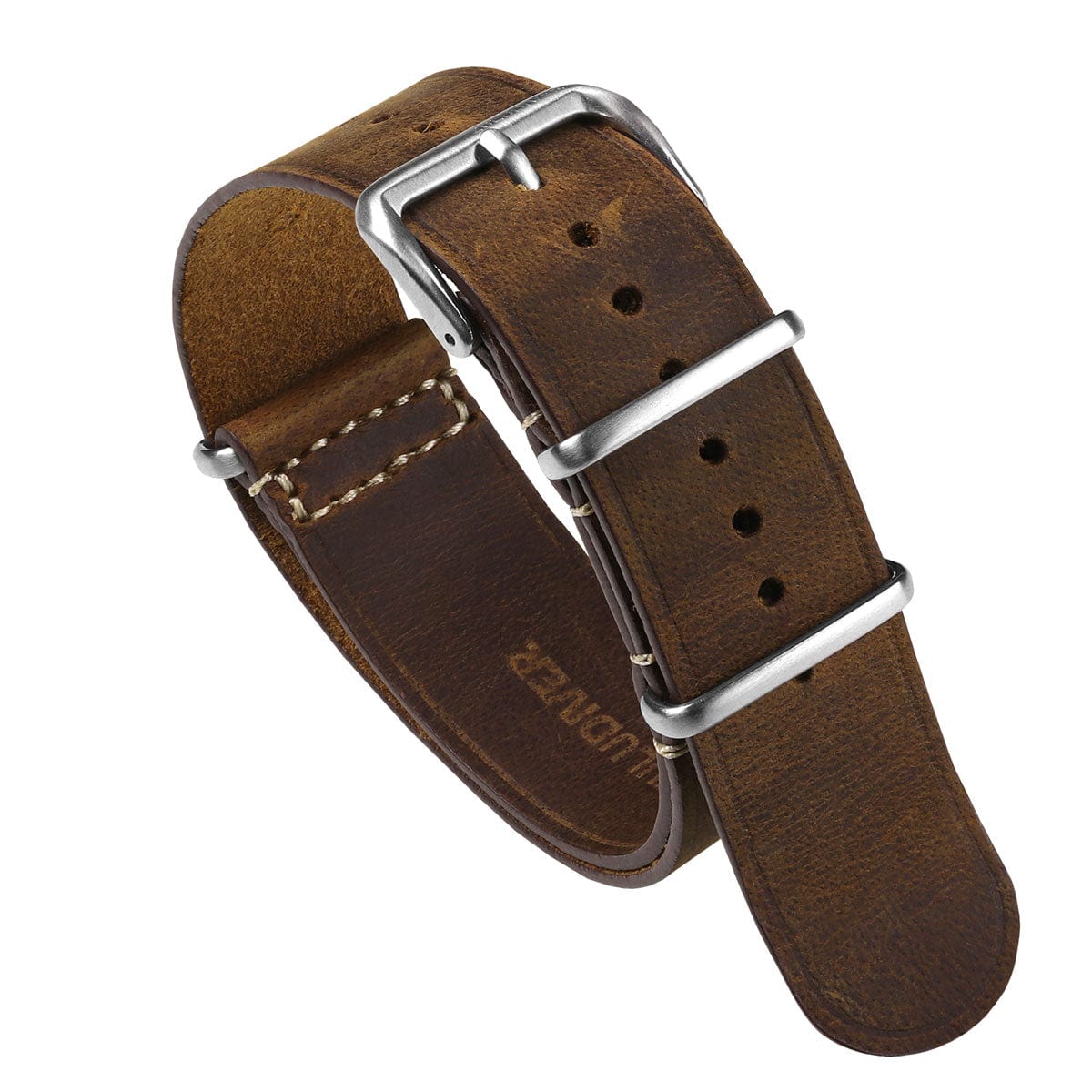 ZULUDIVER 1973 British Military Watch Strap: OXFORD - Chestnut Brown