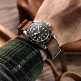 ZULUDIVER 1973 British Military Watch Strap: OXFORD - Chestnut Brown