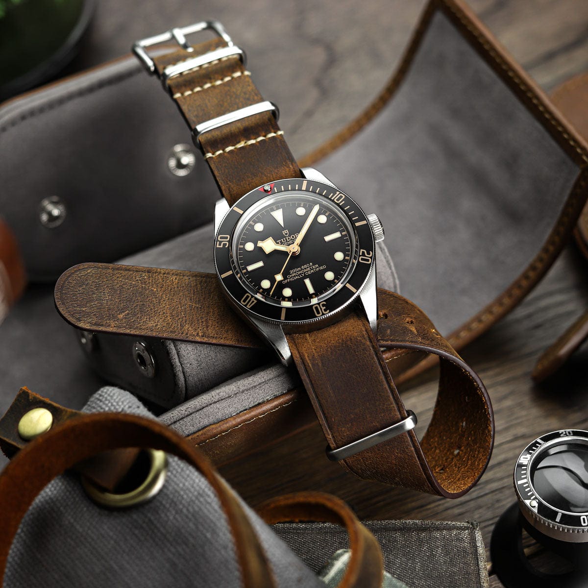 Crazy horse shop leather watch strap