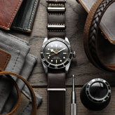 ZULUDIVER 1973 British Military Watch Strap: OXFORD - Chocolate Brown