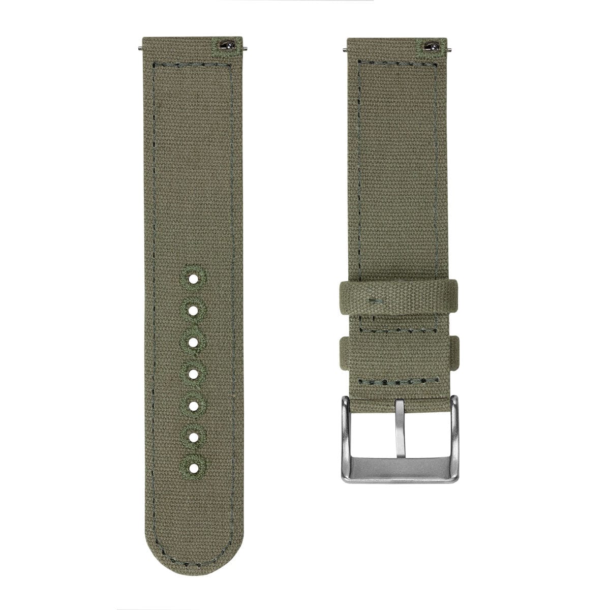 ZULUDIVER Croyde 2 Piece Canvas Quick-Release Watch Strap - Army Green