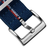 ZULUDIVER 1973 British Military Watch Strap: AIRBORNE Elastic - Blue, White & Orange