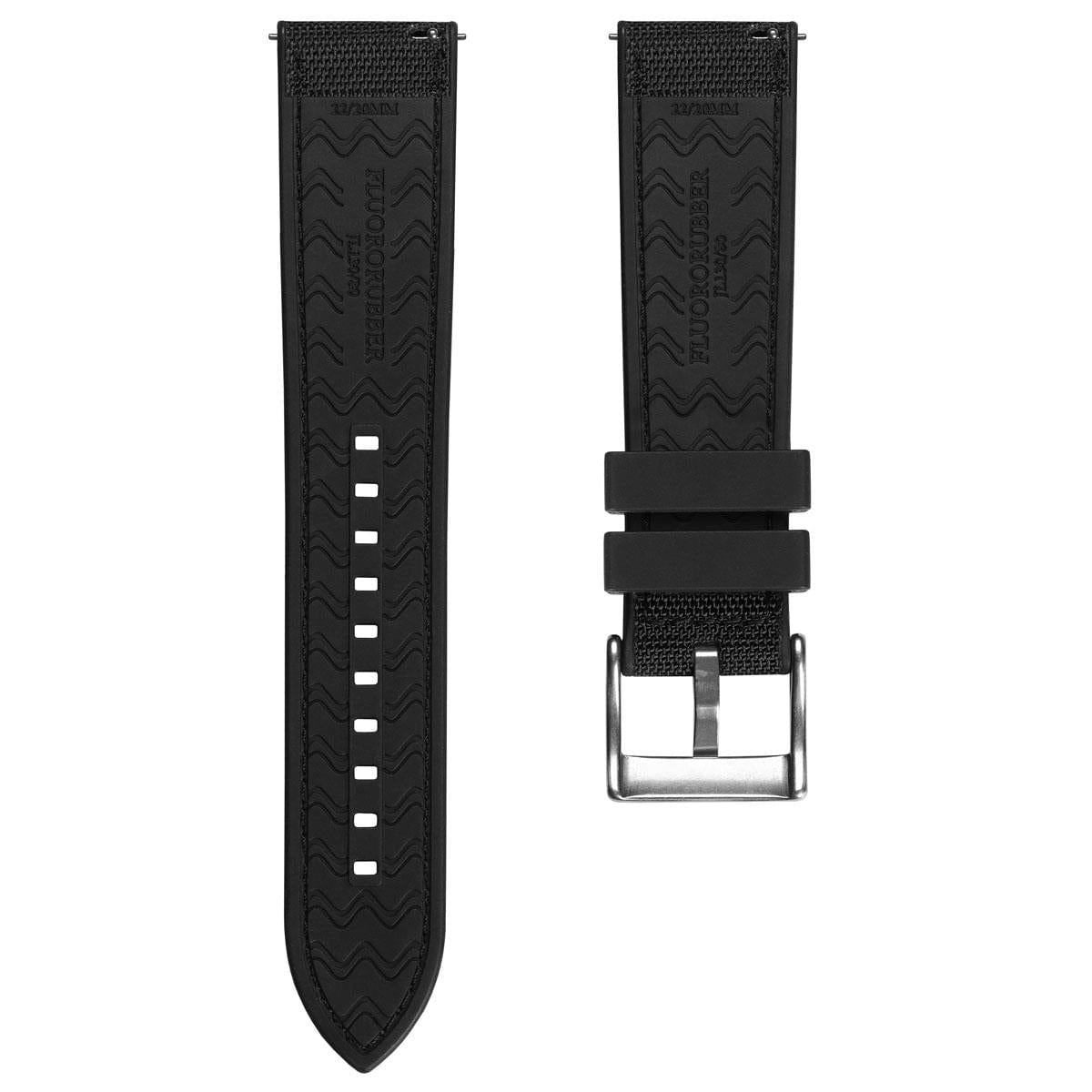 ZULUDIVER Endurance Extreme Rubber Watch Strap - Black