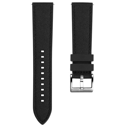 ZULUDIVER Endurance Extreme Rubber Watch Strap - Black