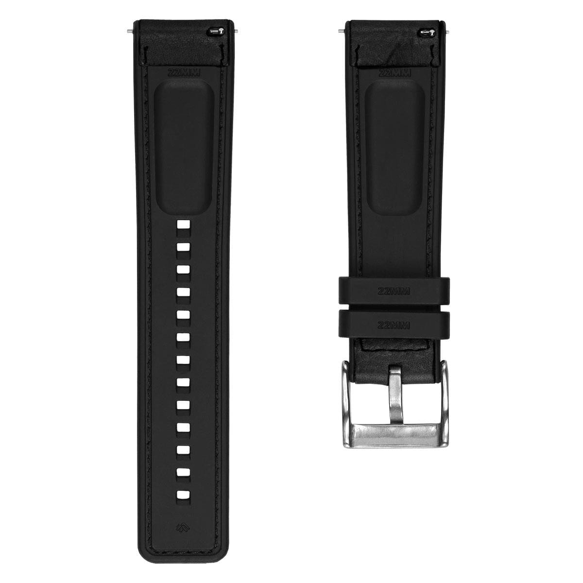 ZULUDIVER Endurance Rubber Watch Strap Brushed Buckle - Marianas Black