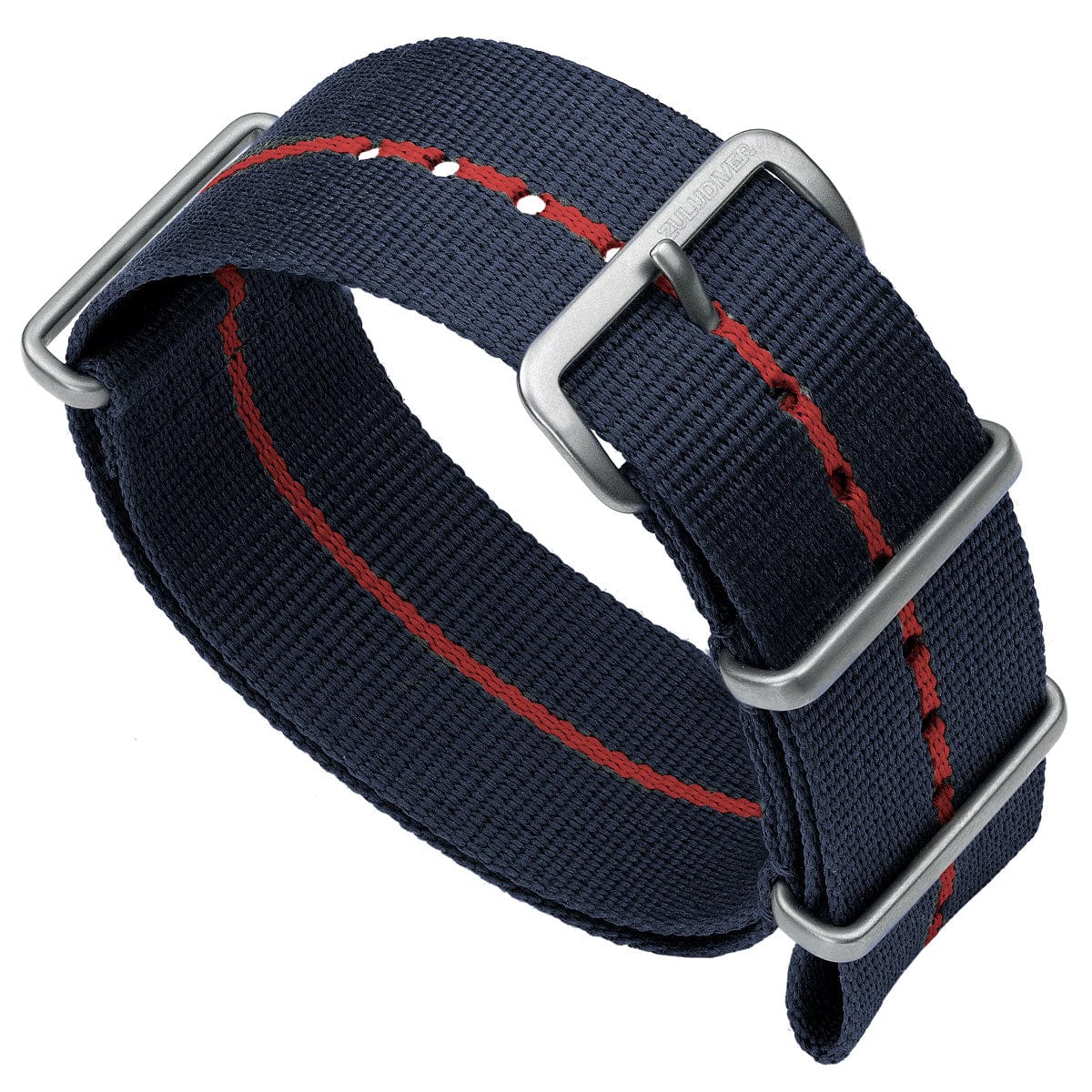 ZULUDIVER 1973 British Military Watch Strap: CADET Marine Nationale - Blue & Red