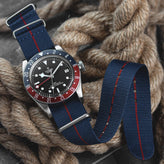 ZULUDIVER British Military Watch Strap: CADET Marine Nationale - Blue & Red