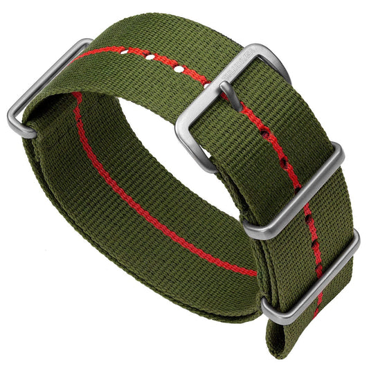 ZULUDIVER British Military Watch Strap: CADET Marine Nationale - Green & Red