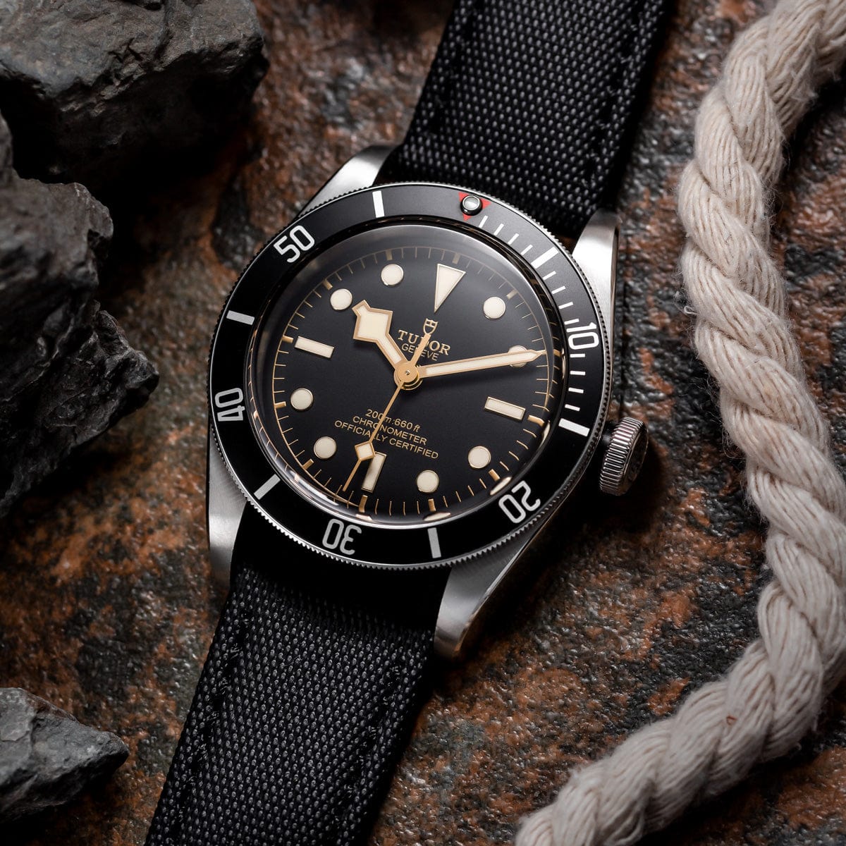 ZULUDIVER Maverick (MK II) Sailcloth Waterproof Watch Strap - Black / Black