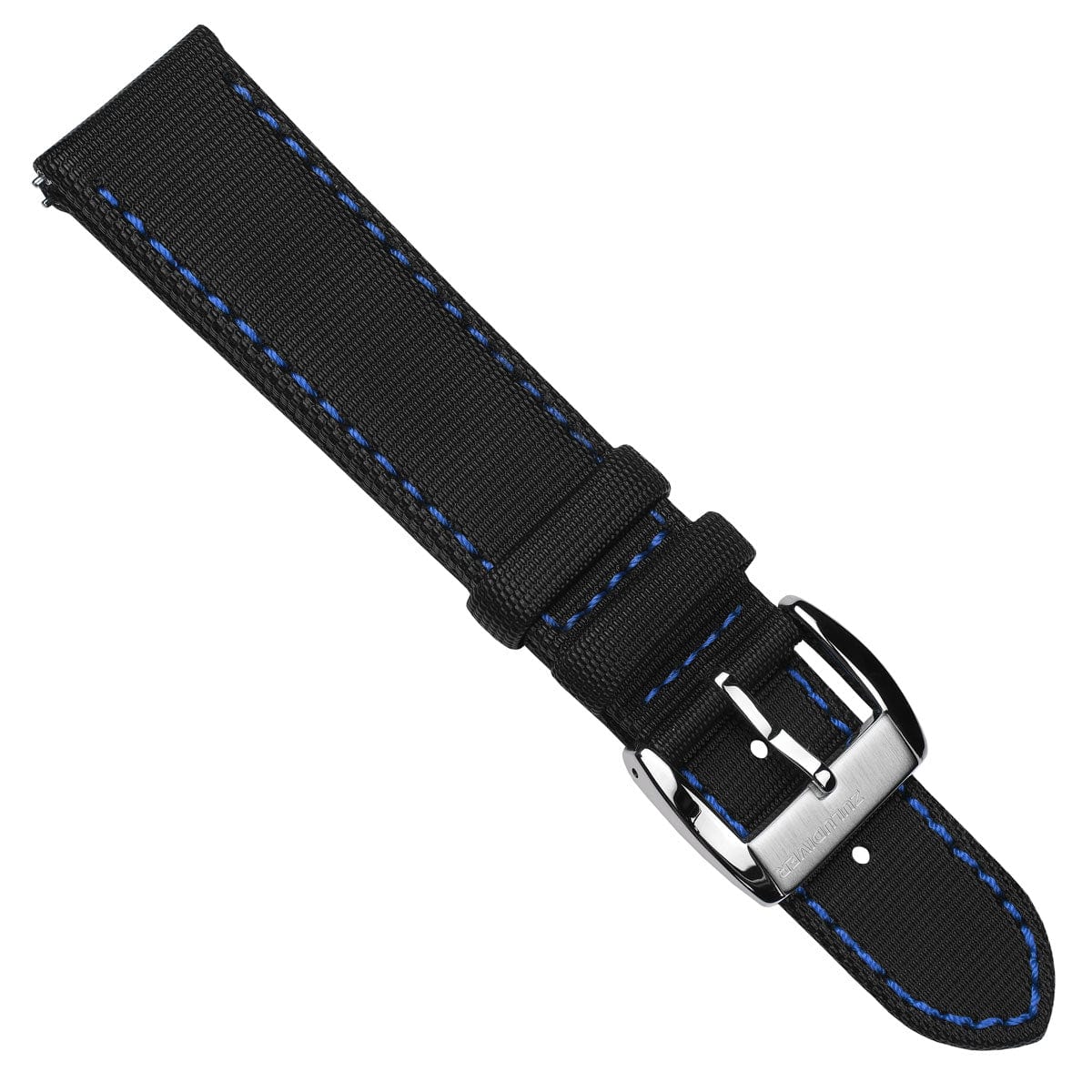 ZULUDIVER Maverick (MK II) Sailcloth Waterproof Watch Strap - Black / Blue