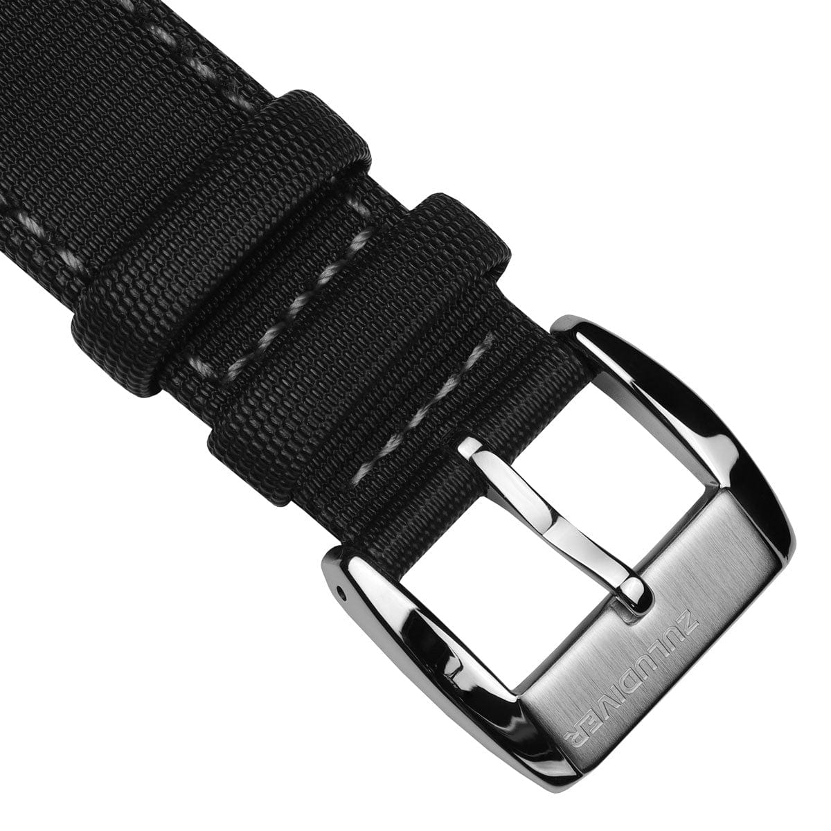 ZULUDIVER Maverick (MK II) Sailcloth Waterproof Watch Strap - Black / Grey
