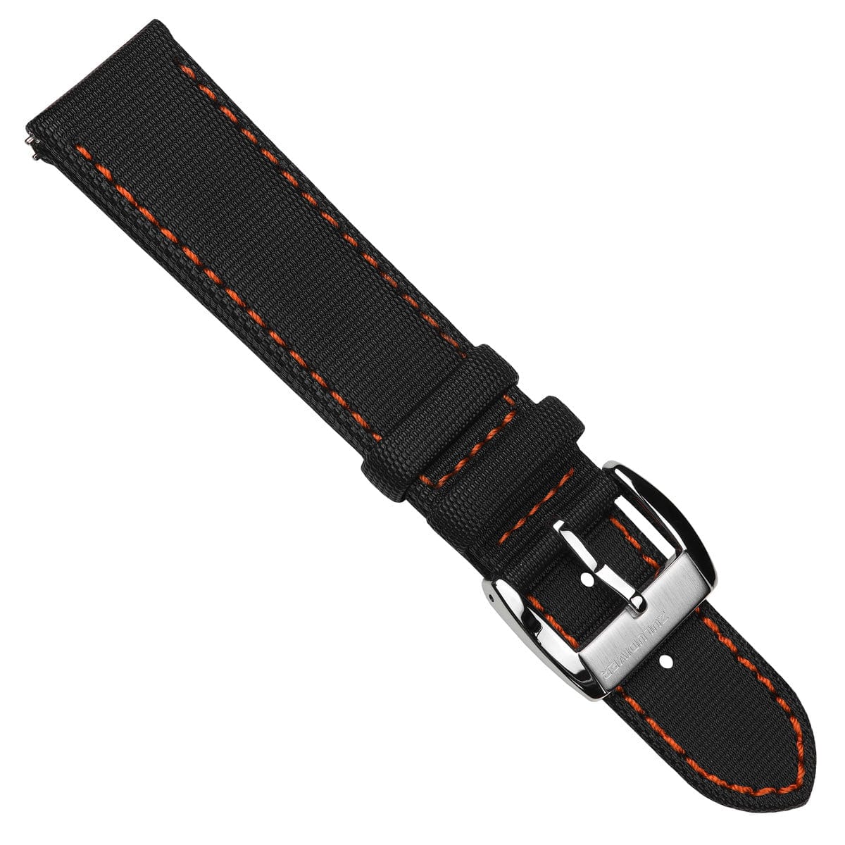 ZULUDIVER Maverick (MK II) Sailcloth Waterproof Watch Strap - Black / Orange