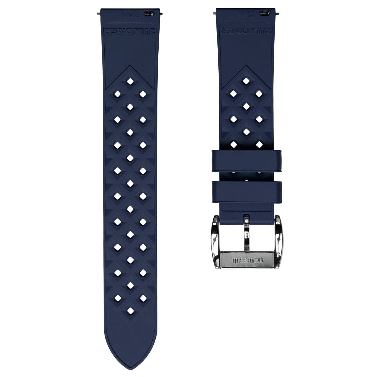 ZULUDIVER Modern Tropical Style Rubber Watch Strap - Blue