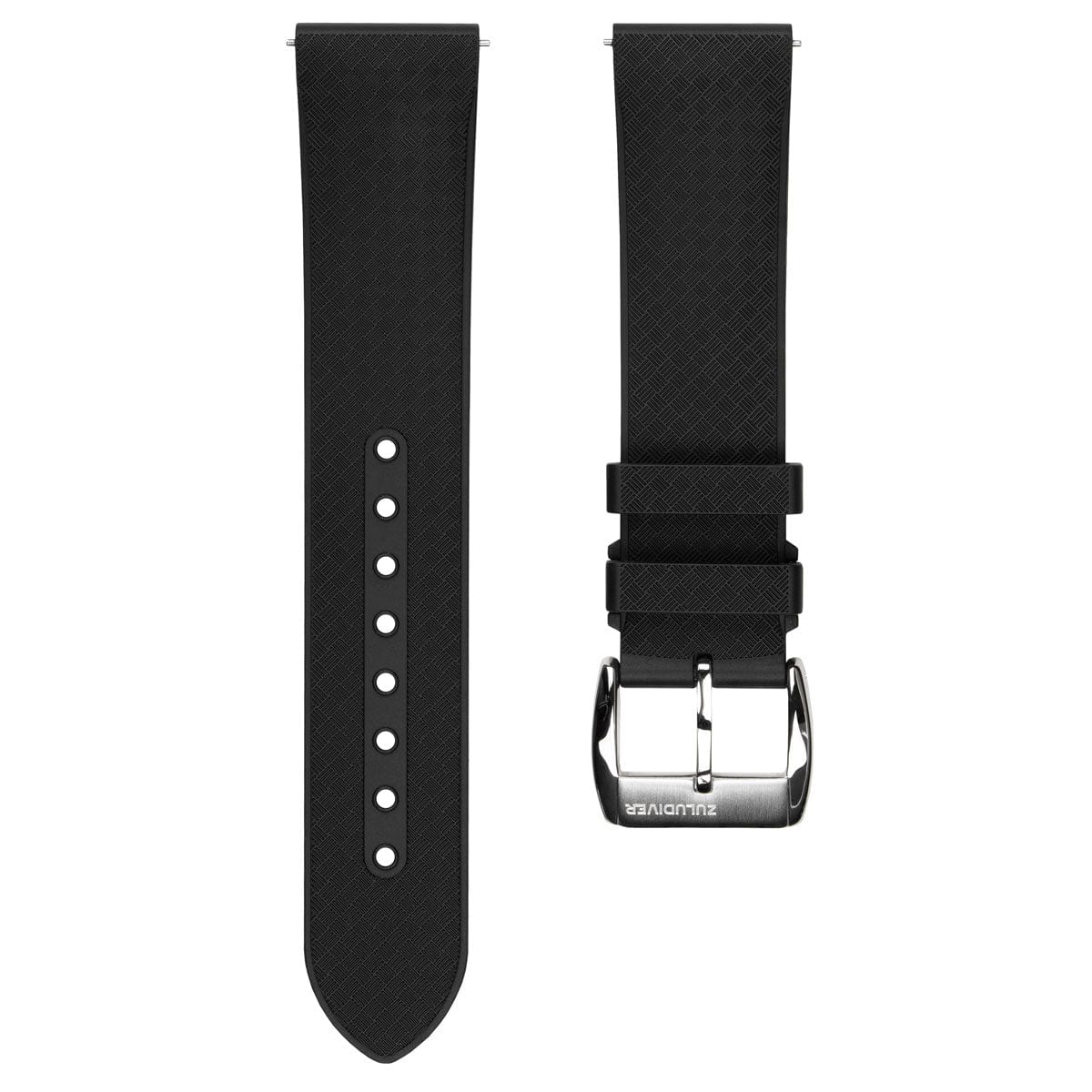 ZULUDIVER Padded Tropical Rubber Watch Strap (MkII) - Black
