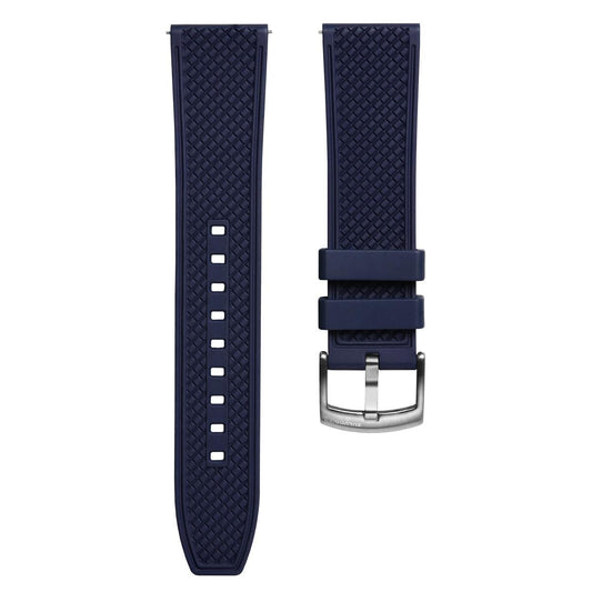 ZULUDIVER Saltdean FKM Rubber Watch Strap - Blue