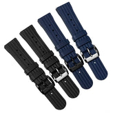 ZULUDIVER Seacroft Waffle FKM Rubber Dive Watch Strap (MkII) - Black - Brushed Buckle