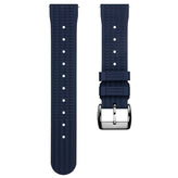 ZULUDIVER Seacroft Waffle FKM Rubber Dive Watch Strap (MkII) - Blue - Black Buckle