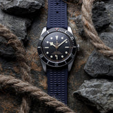 Seacroft Waffle Rubber Dive Watch Strap - Blue