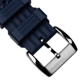 ZULUDIVER Seacroft Waffle FKM Rubber Dive Watch Strap (MkII) - Blue - Brushed Buckle