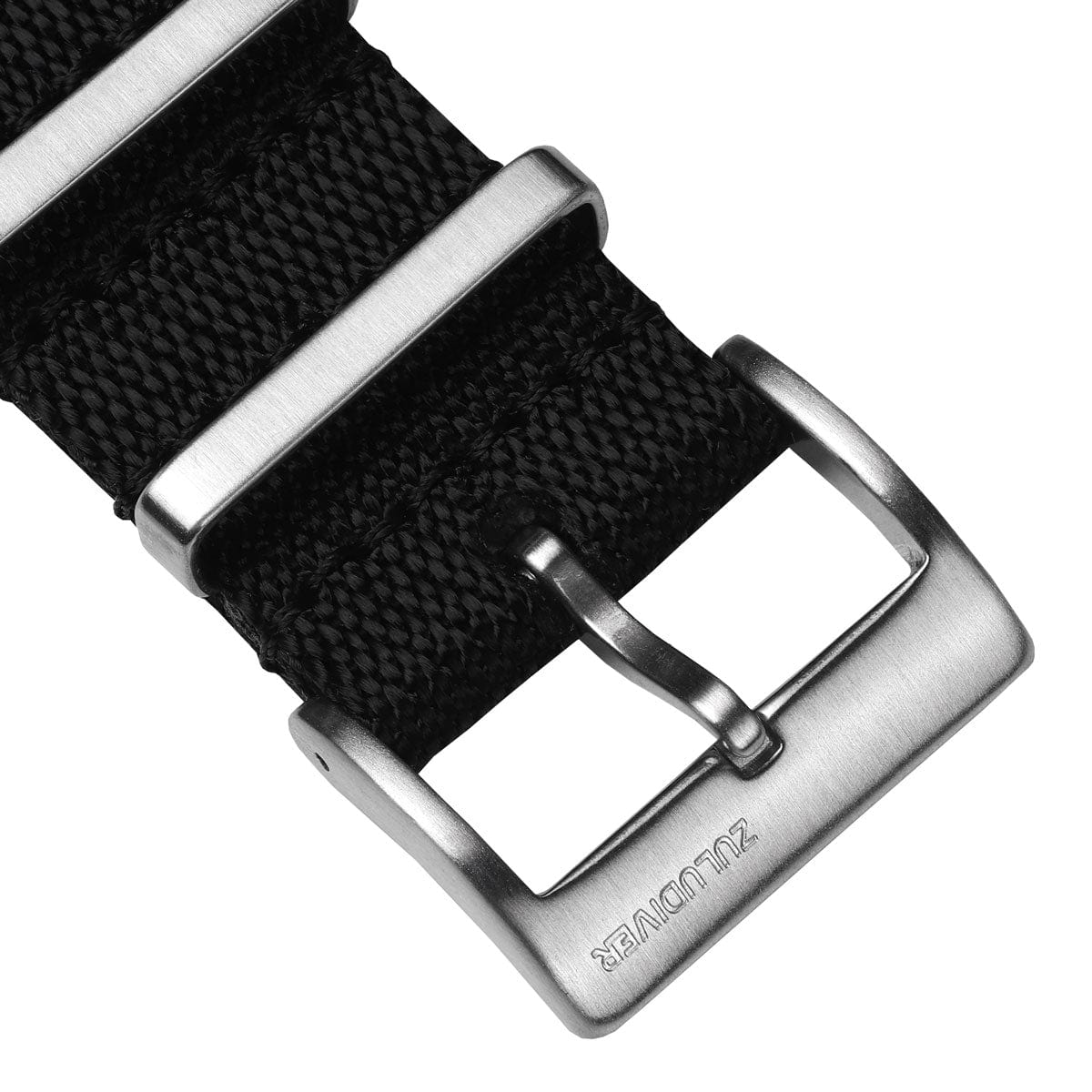 ZULUDIVER Seasalter Two-Piece NATO Watch Strap -  Black