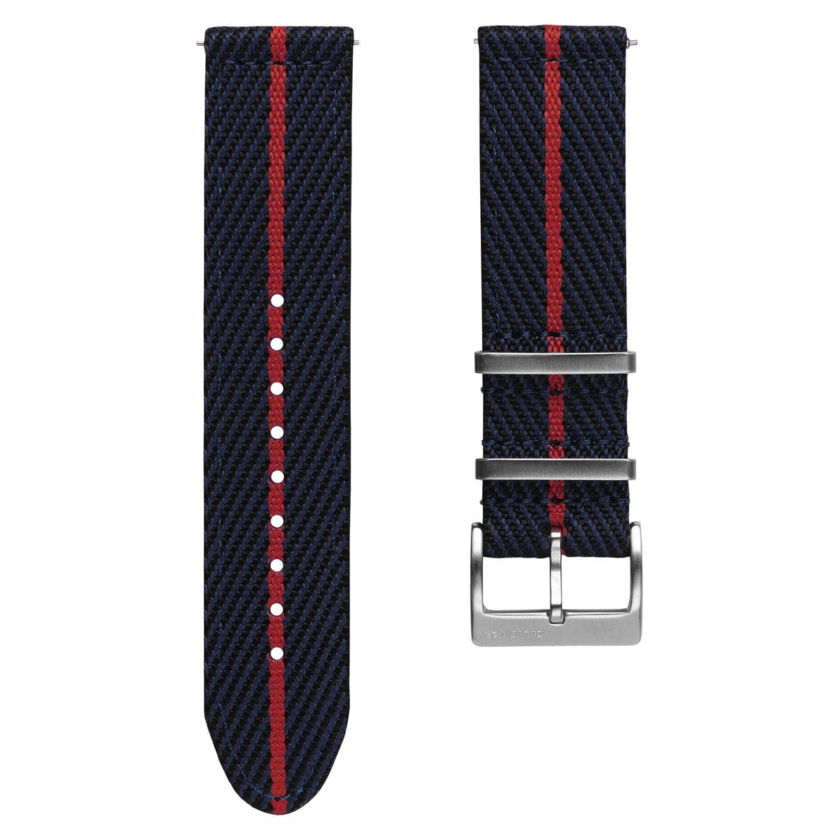 ZULUDIVER Seasalter Two-Piece NATO Watch Strap - Black, Blue, & Red