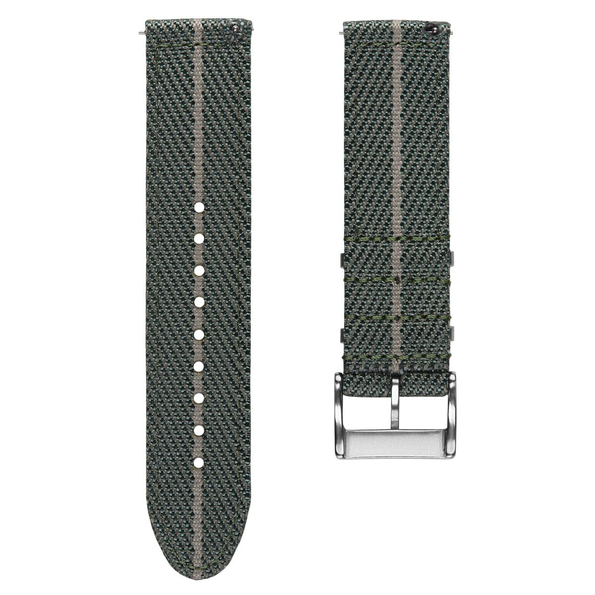 ZULUDIVER Seasalter Two-Piece Military Nylon Watch Strap - Green & Beige