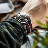 ZULUDIVER Seasalter Two-Piece Military Nylon Watch Strap - Red & Beige