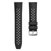 ZULUDIVER Tropical Ocean FKM Rubber Watch Strap - Black