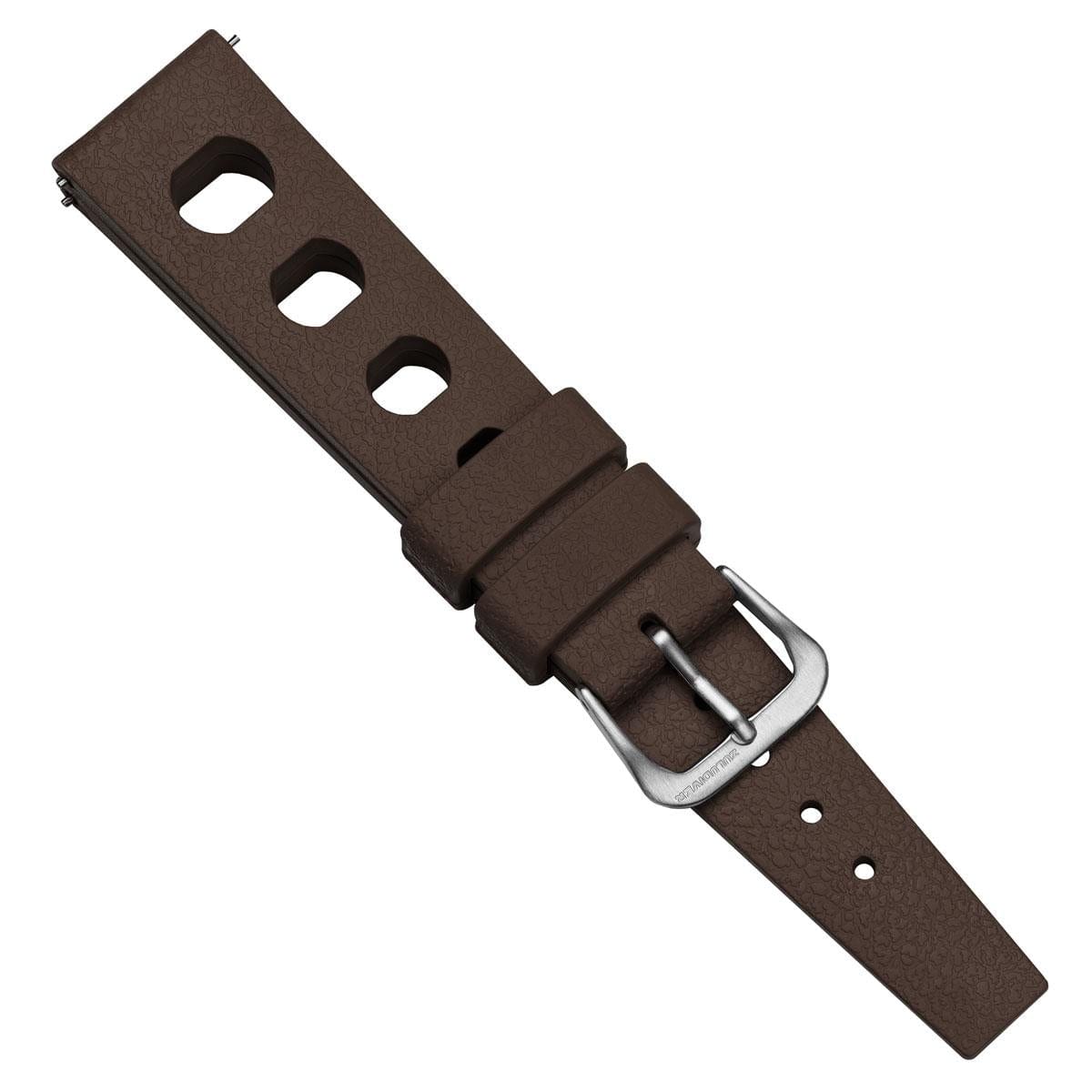 ZULUDIVER Tropical Regis Rubber Watch Strap - Brown