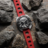 ZULUDIVER Tropical Regis Rubber Watch Strap - Red