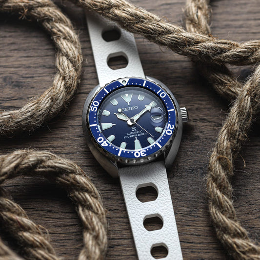 ZULUDIVER Tropical Regis Rubber Watch Strap - White