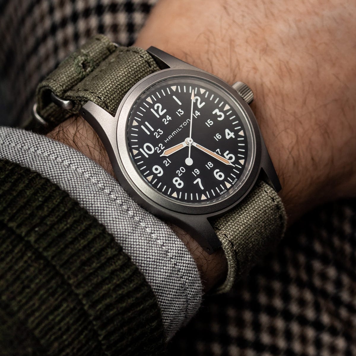ZULUDIVER Vintage Canvas Military Watch Strap - Charcoal
