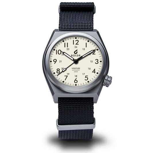 Boldr Venture Automatic Field Watch - Ivory White