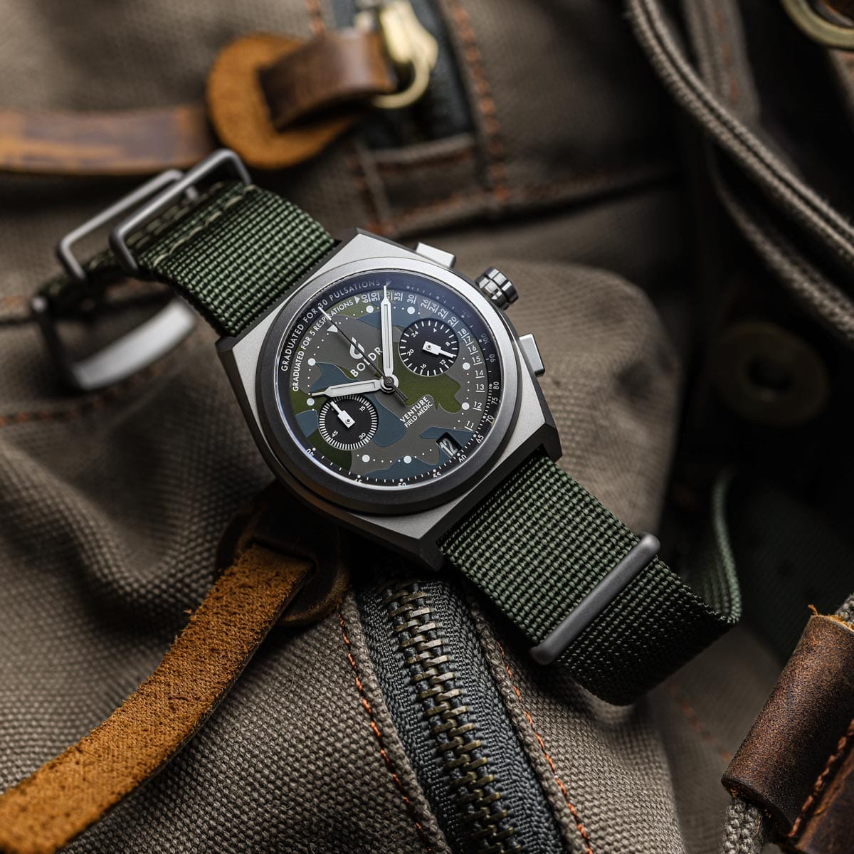 Boldr Venture Field Medic Camo Green Chronograph Watch