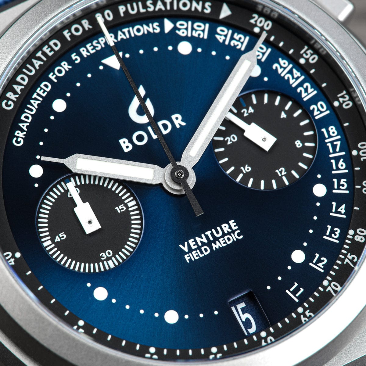 Boldr Venture Field Medic III Chronograph Watch - Blue Dial